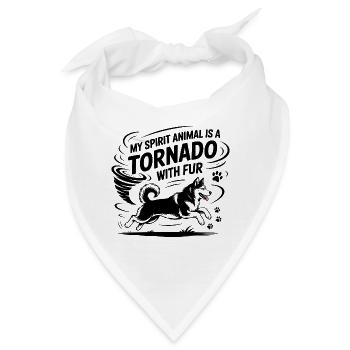 Mein Geisttier ist ein Tornado mit Fellhund - Bandana - Weiß - Vorne
