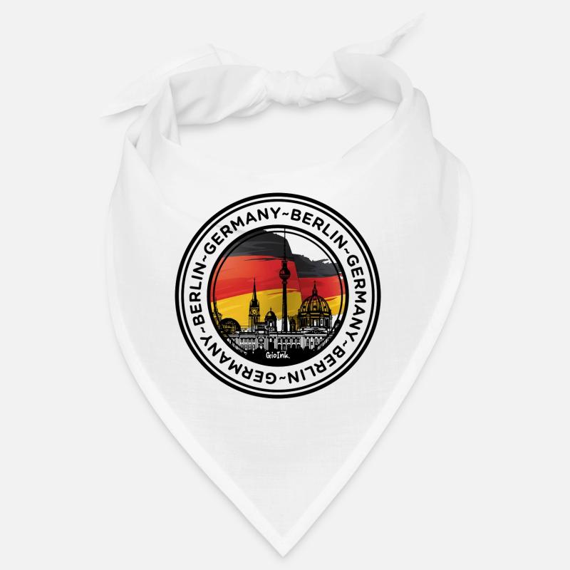 Berliner Skyline mit deutschen Flaggenfarben Bandana