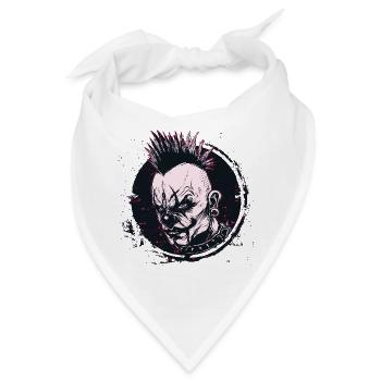 scary mohawk clown  - Bandana - Weiß - Vorne