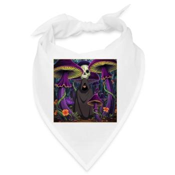 Mystischer Waldgeist mit leuchtenden Pilzen - Bandana - Weiß - Vorne
