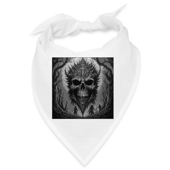 Dunkler Wald Schädel Schattenkunst - Bandana - Weiß - Vorne