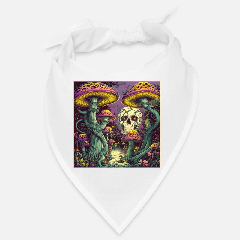 Mushroom Forest Skull Design Bandana