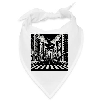 Urban Street Perspective – Black & White Art - Bandana - Weiß - Vorne