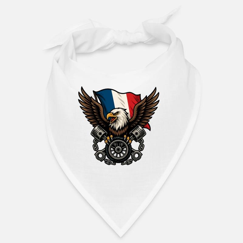 Aigle français avec drapeau  - Bandana - blanc