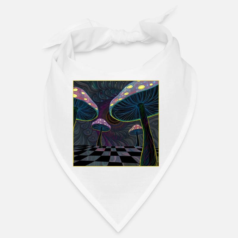Psychedelic Mushroom Forest Scene Bandana