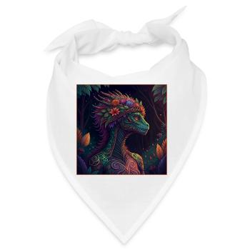 Mythischer Dschungeldrache Illustration - Bandana - Weiß - Vorne