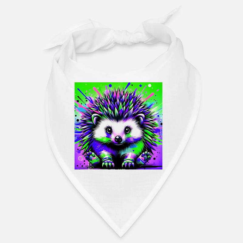 hérisson - Bandana - blanc