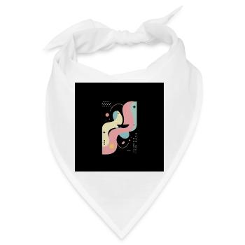 Weibliche Abstraktion Auf Schwarzem Hintergrund - Bandana - Weiß - Vorne
