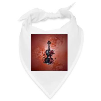 Geige Blumen Tattoo Kunst - Bandana - Weiß - Vorne