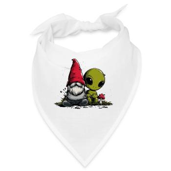 Gartenzwerg und Außerirdischer - Bandana - Weiß - Vorne