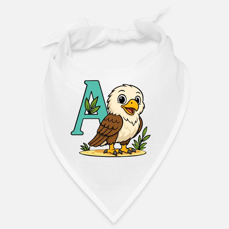 Cute Eagle with Initial A and Foliage Bandana