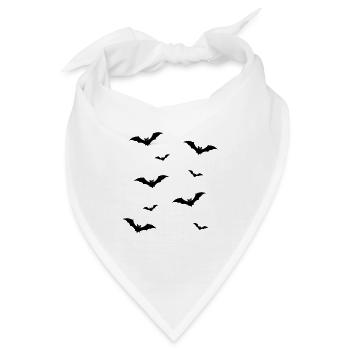 Fledermaus Schwarm Silhouette Illustration - Bandana - Weiß - Vorne