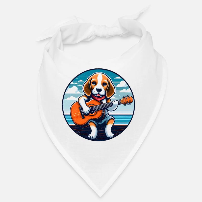 Dog lover Beagle with guitar Bandana