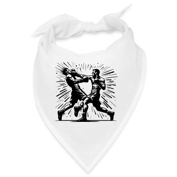 Retro Boxkampf Action Der entscheidende Punch - Bandana - Weiß - Vorne