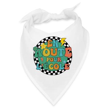 Auf dem Weg zur Schule, zurück in die Schule, Geschenkidee - Bandana - Weiß - Vorne
