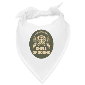 Turtle mit Kopfhörer - Bandana - Weiß - Vorne