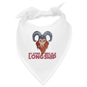 Mein anderes Fahrzeug ist ein Langschiff Viking Design - Bandana - Weiß - Vorne