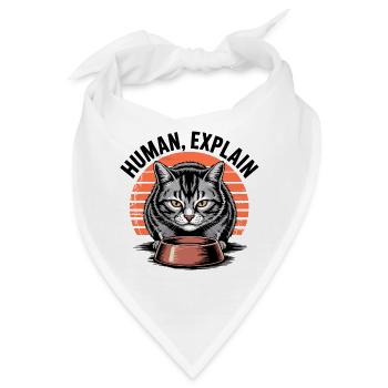 Mensch Explain Katze - Bandana - Weiß - Vorne