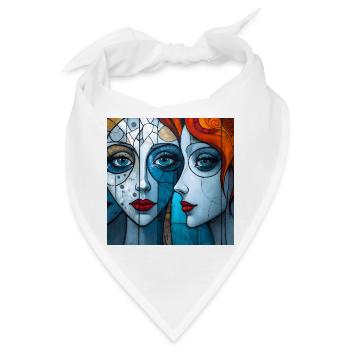 Emotionale Porträts in farbenfroher Wandkunst - Bandana - Weiß - Vorne