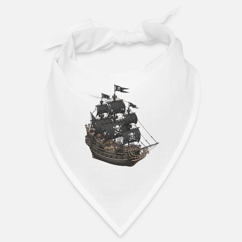 Abandoned pirate ship with skull logo Bandana