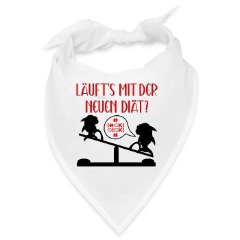 DIÄT SPRÜCHE - ABNEHMEN - HAIFISCHE - Bandana - Weiß - Vorne