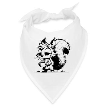 Bitte nicht stören – Eichhörnchen Kaffeezeit - Bandana - Weiß - Vorne