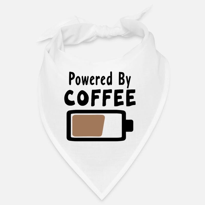 Powered By Coffee - Kaffee Statement Spruch Bandana