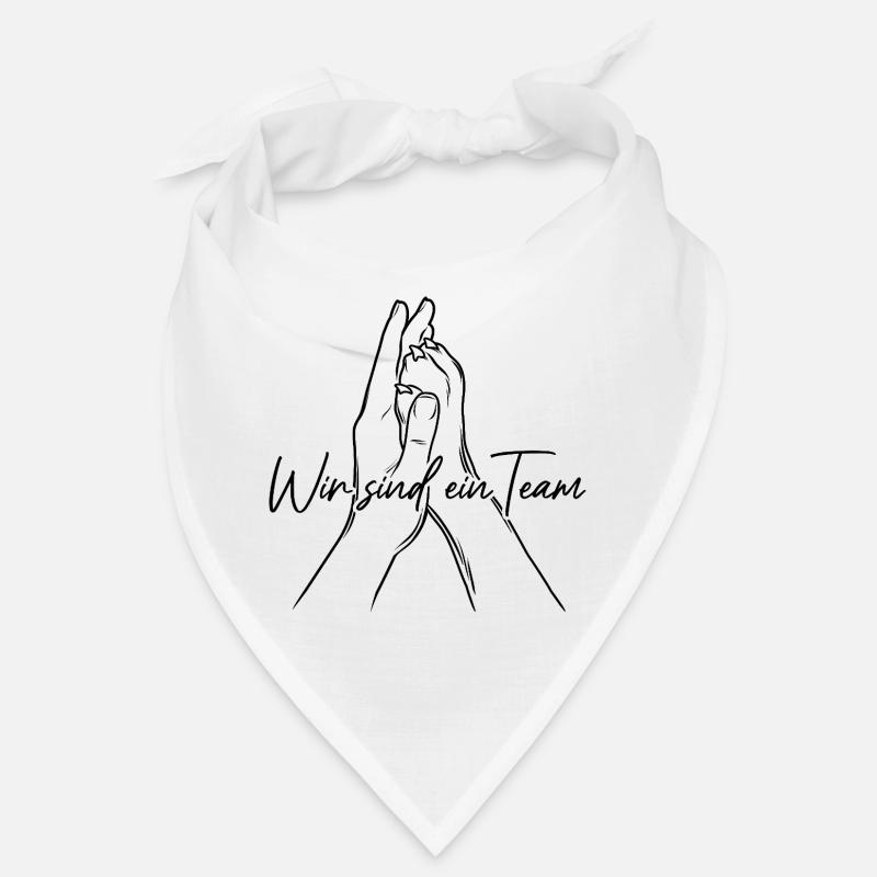 Hand + Hundepfote - High Five - Wir sind ein Team - Bandana - Weiß