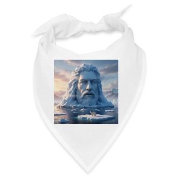 Gletscher-Gesicht aus Eis - Bandana - Weiß - Vorne