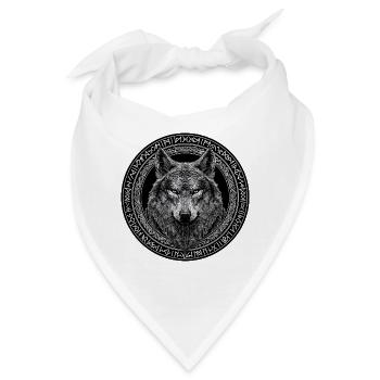 Nordischer Wolf Wikinger Runen - Bandana - Weiß - Vorne