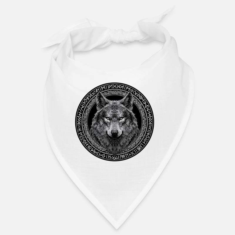 Nordic Wolf Viking Runes Bandana