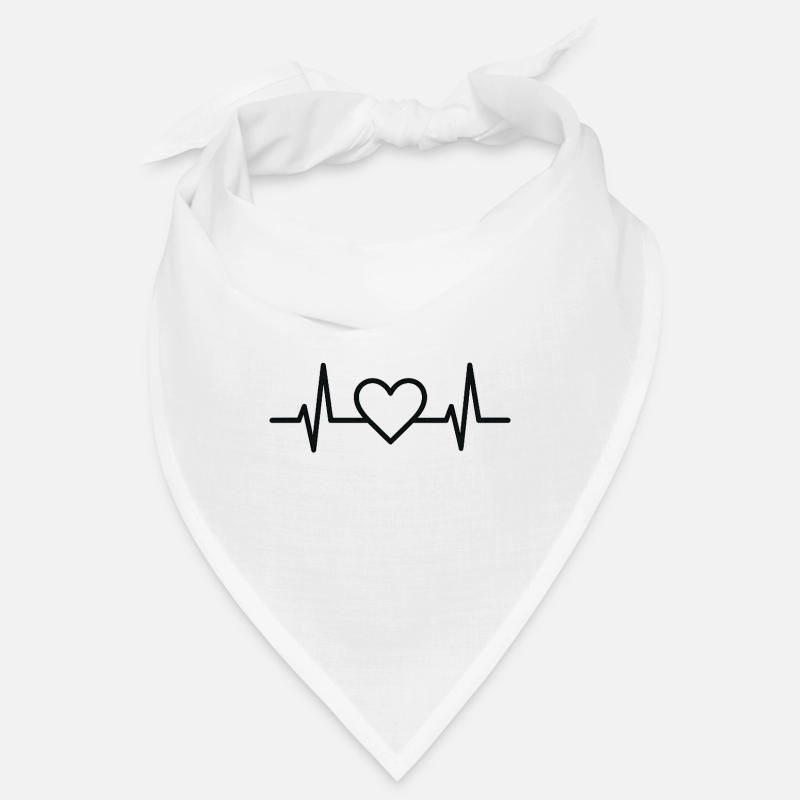 Herzschlag mit Herzlinien Design Bandana