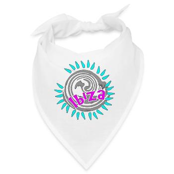 Abstraktes Spiral-Design mit Neonakzenten Ibiza - Bandana - Weiß - Vorne
