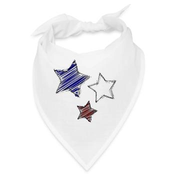 Bunte Sterne mit dynamischen Nachzeichnungen - Bandana - Weiß - Vorne