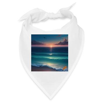 Atlantischer Sonnenuntergang über dem ruhigen Meer - Bandana - Weiß - Vorne
