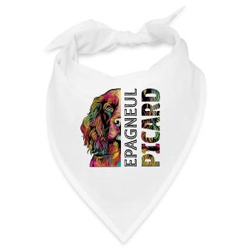 Farbiger Epagneul Picard  - Bandana - Weiß - Vorne