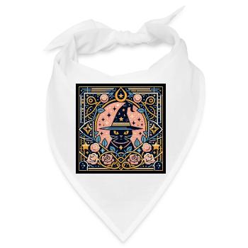 Mystische Katze - Bandana - Weiß - Vorne