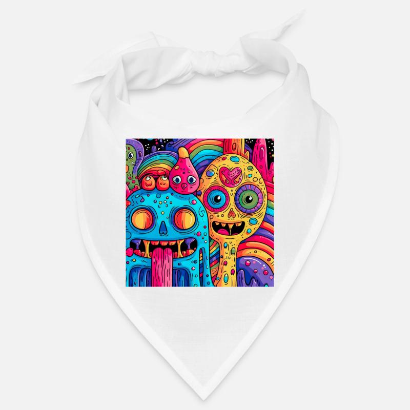 Créatures fantastiques psychédéliques colorées Bandana