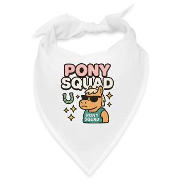 Pony Squad Cartoon Design mit Coolness - Bandana - Weiß - Vorne