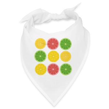 Frucht-Zitrus-Color-Blocking-Design - Bandana - Weiß - Vorne
