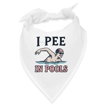 I Pee in Pools – Lustiges Pool Shirt - Bandana - Weiß - Vorne