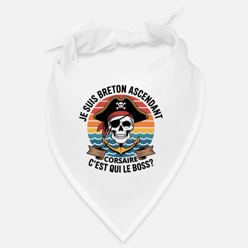 Piratenschädel mit bunter Anker Bandana