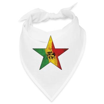Rasta Löwen im Ethno-Design - Bandana - Weiß - Vorne