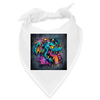 Dragon Fantasy Graffiti Helle Farben - Bandana - Weiß - Vorne