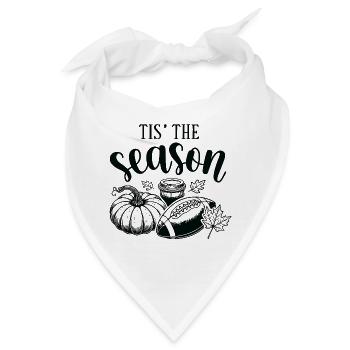 Herbstliche Gemütlichkeit mit Kürbis- und Apfelwein-Motiv - Bandana - Weiß - Vorne
