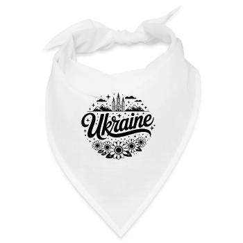 Ukraine - Souvenir Design - Bandana - Weiß - Vorne