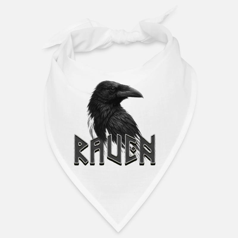 Dark Raven with Runic Lettering Bandana