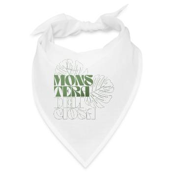 Monstera Blatt Botanisches Design - Bandana - Weiß - Vorne