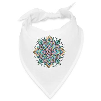 Blumenmandala - Bandana - Weiß - Vorne