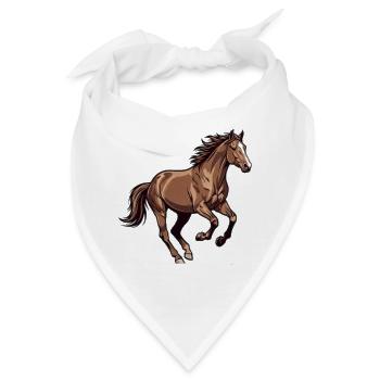 Eleganter Galoppender Wildpferd - Bandana - Weiß - Vorne